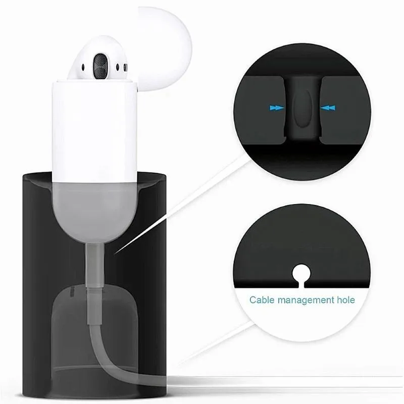 Портативная зарядная док-станция для AirPods чехол-подставка из мягкого силикона