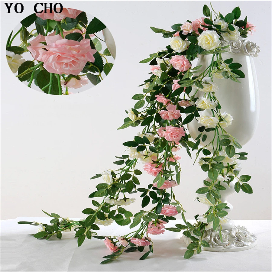YO CHO Home Garden Decoration Rose Vines Artificial Plants Flowers Garland String Wedding Wall Decor Diy Crafts Christmas Wreath
YO CHO Home Garden Decoration Rose Vines Artificial Plants Flowers Garland String Wedding Wall Decor Diy Crafts Christmas Wreath