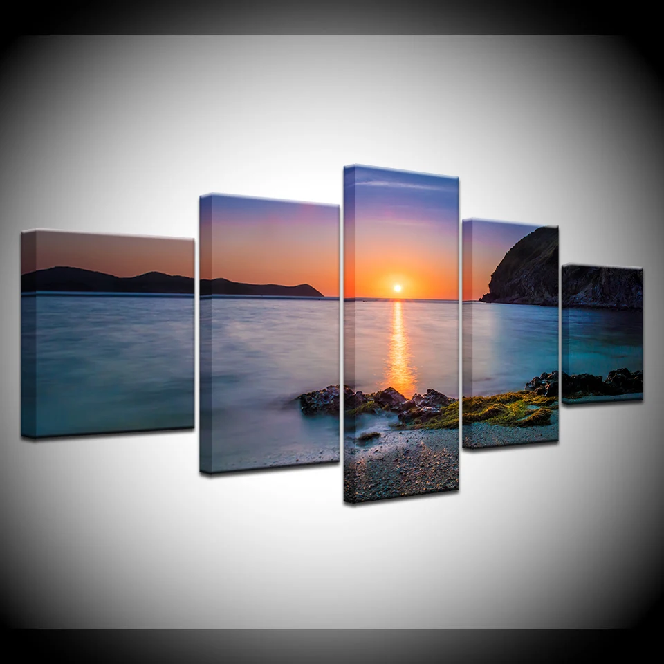 Canvas Painting Seascape sea ocean with sunrise 5 Pieces Wall Art Painting Modular Wallpapers Poster Print Home Decor
Canvas Painting Seascape sea ocean with sunrise 5 Pieces Wall Art Painting Modular Wallpapers Poster Print Home Decor