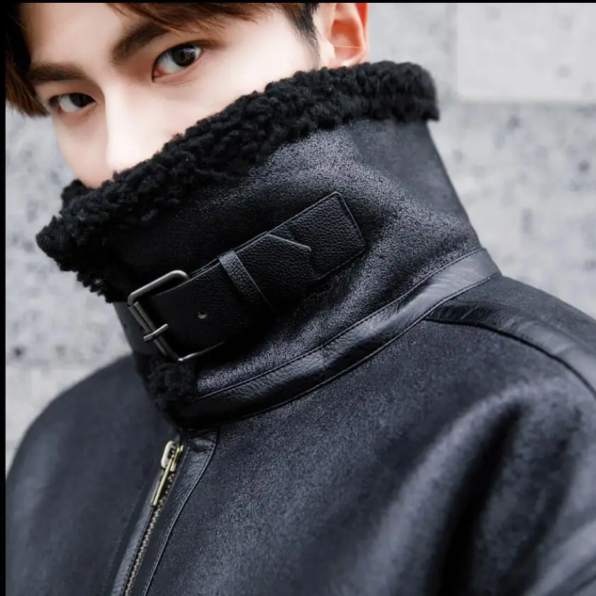 M-xxl Korean Version Men's Pu Leather Warm Long Section Fur Stand Collar Zipper Coat Jacket Tide Personality Lamb Cashmere Coats
M-xxl Korean Version Men's Pu Leather Warm Long Section Fur Stand Collar Zipper Coat Jacket Tide Personality Lamb Cashmere Coats