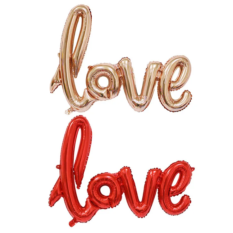 

50pcs 40inch Romantic Letter Balloons Rose Gold LOVE Foil Balloons Wedding Decoration Balloons 108*64cm wen4853