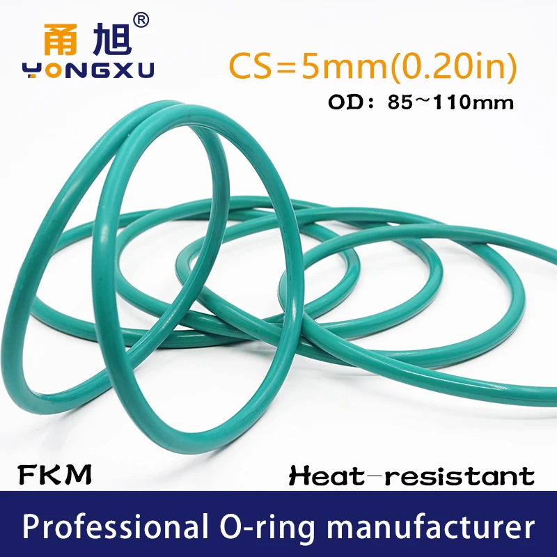 Green FKM Rubber fluororubber O-rings Seals CS5mm OD85/90/95/100/105/110*5mm Ring Seal Gasket Fuel sealing organic Rings Washer
Green FKM Rubber fluororubber O-rings Seals CS5mm OD85/90/95/100/105/110*5mm Ring Seal Gasket Fuel sealing organic Rings Washer