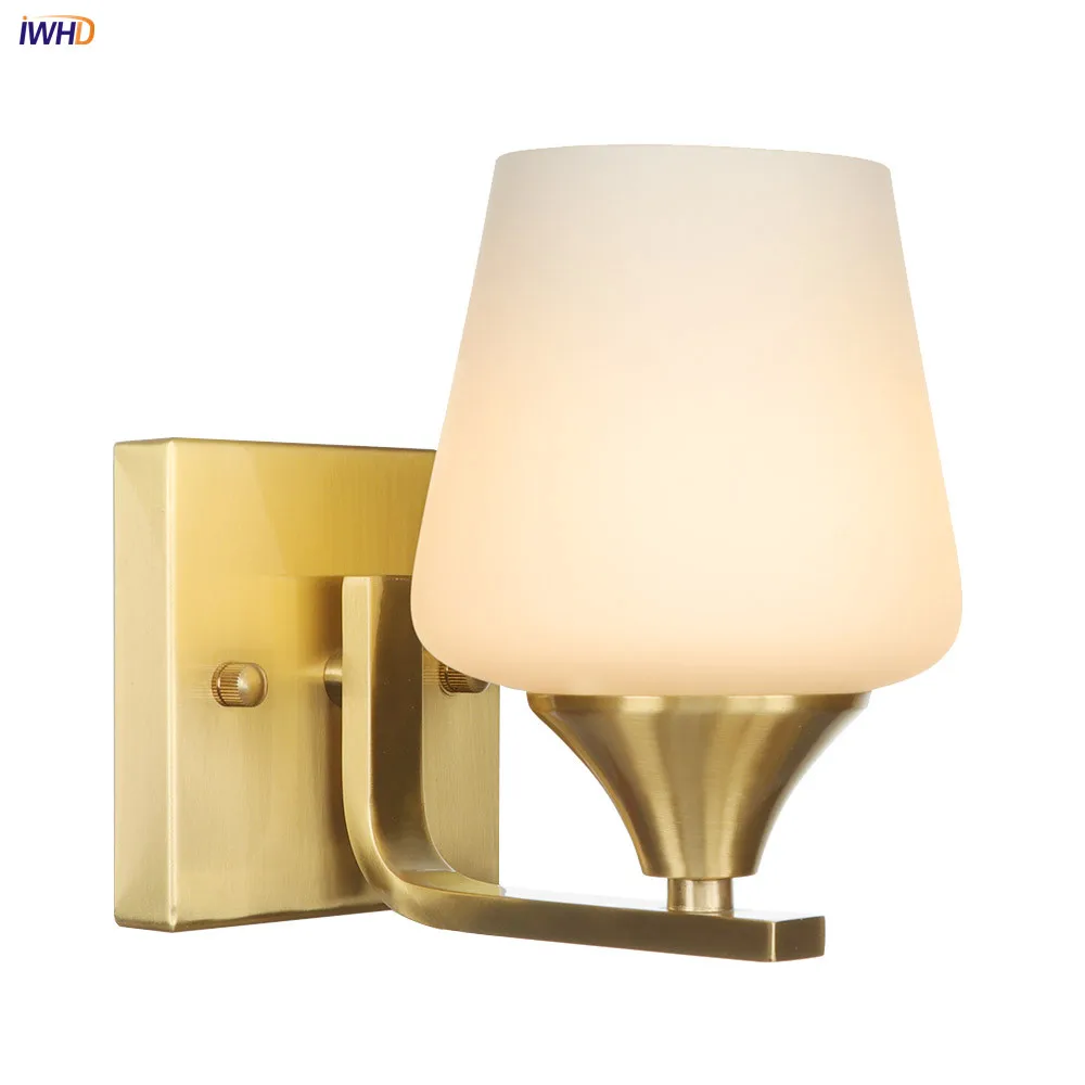 IWHD Glass Lampshade LED Wall Lights E27 Copper Nordic Wall Lamp Creative Mirror Light Retro Fixtures Bedside Light
IWHD Glass Lampshade LED Wall Lights E27 Copper Nordic Wall Lamp Creative Mirror Light Retro Fixtures Bedside Light