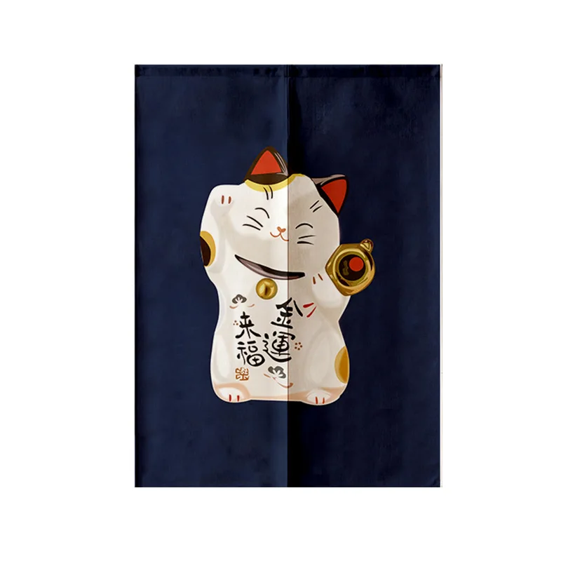 Милая японская занавеска Lucky Cat Короткая С мультяшным принтом для дома ресторана
