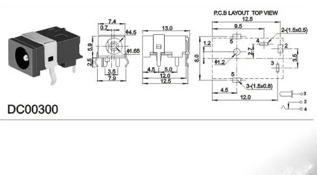 10 шт. черный разъем питания постоянного тока DC030 4 5*1 65 мм 1 дюйма | Строительство и