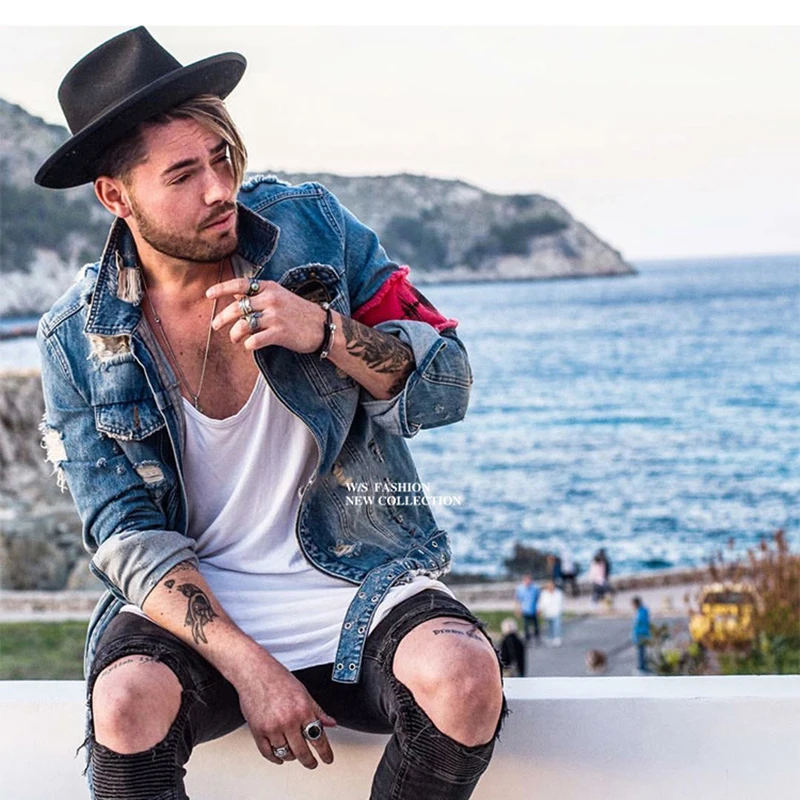 Men's Jean Jackets Streetwear Hip Hop Bomber Jacket Denim Jacket Men Brand Ripped Denim Jackets Casual Fashion Coat
Men's Jean Jackets Streetwear Hip Hop Bomber Jacket Denim Jacket Men Brand Ripped Denim Jackets Casual Fashion Coat