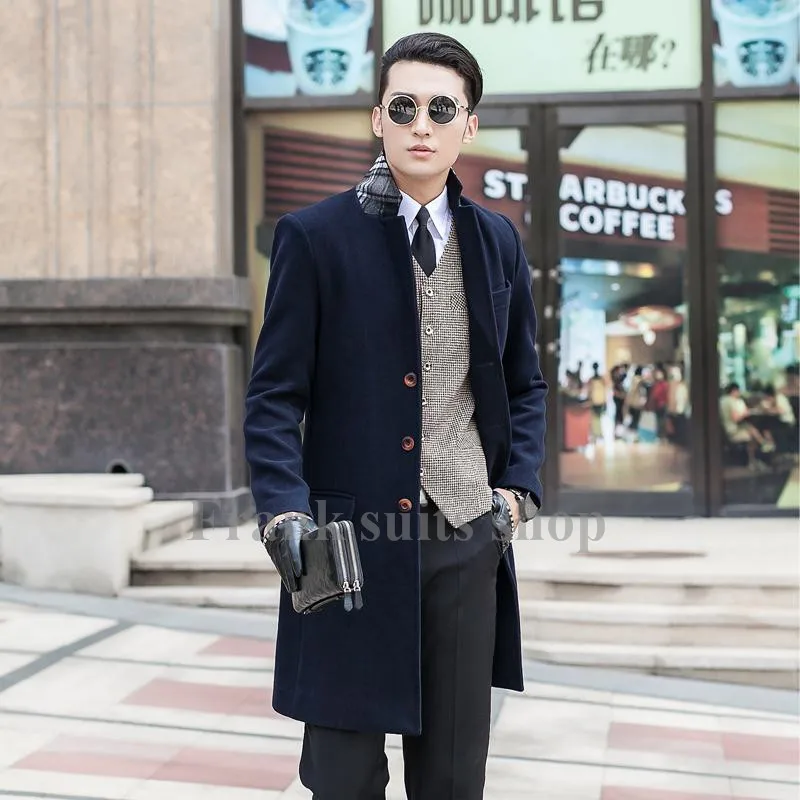Custom made 2017 New design new arrival Navy blue coat male woolen overcoat slim outerwear trench
Custom made 2017 New design new arrival Navy blue coat male woolen overcoat slim outerwear trench