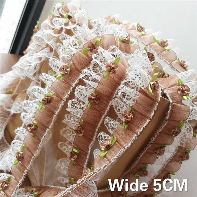5CM Wide Luxury Coffee Pleated Chiffon Lace Fabric Sewing DIY Neckline Collar Applique Ruffle Trim Dress Guipure Supplies Border
5CM Wide Luxury Coffee Pleated Chiffon Lace Fabric Sewing DIY Neckline Collar Applique Ruffle Trim Dress Guipure Supplies Border