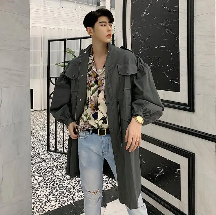 Mens trench coats man Multi-pocket lantern sleeve long coat men clothes loose overcoat long sleeve 2020 new designer Couple
Mens trench coats man Multi-pocket lantern sleeve long coat men clothes loose overcoat long sleeve 2020 new designer Couple