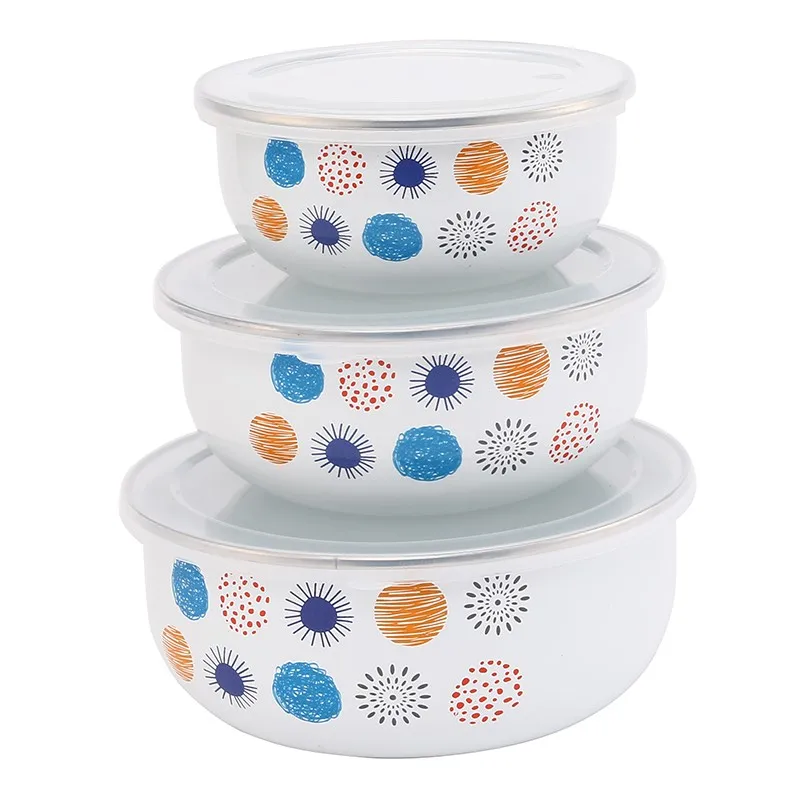 Enamel Bowl Three Piece Set Fresh Box Lunch Box 3 Pieces/set Classic White Enamel Dessert Bowls Soup Pots Salad Bowl Food bowl
Enamel Bowl Three Piece Set Fresh Box Lunch Box 3 Pieces/set Classic White Enamel Dessert Bowls Soup Pots Salad Bowl Food bowl