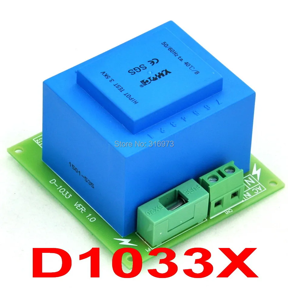 Первичный 230VAC, вторичный 2x 15VAC, модуль силового трансформатора 20VA, D-1033/X,AC15V
Первичный 230VAC, вторичный 2x 15VAC, модуль силового трансформатора 20VA, D-1033/X,AC15V
