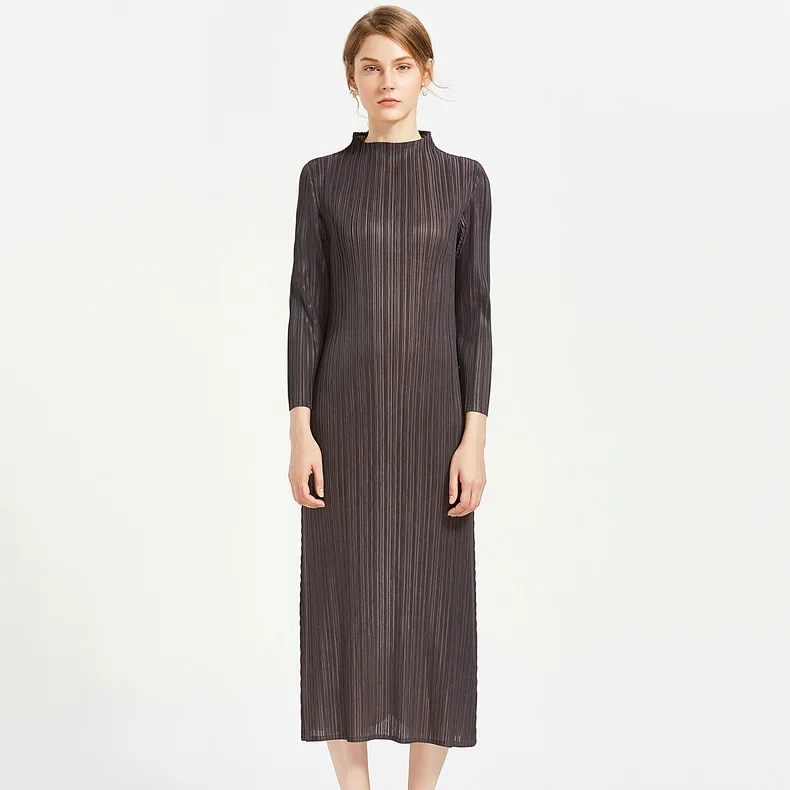 Miyake Pleats Women's Dress Autumn New British Temperament Ladies Wear Long A-line Dress
Miyake Pleats Women's Dress Autumn New British Temperament Ladies Wear Long A-line Dress
