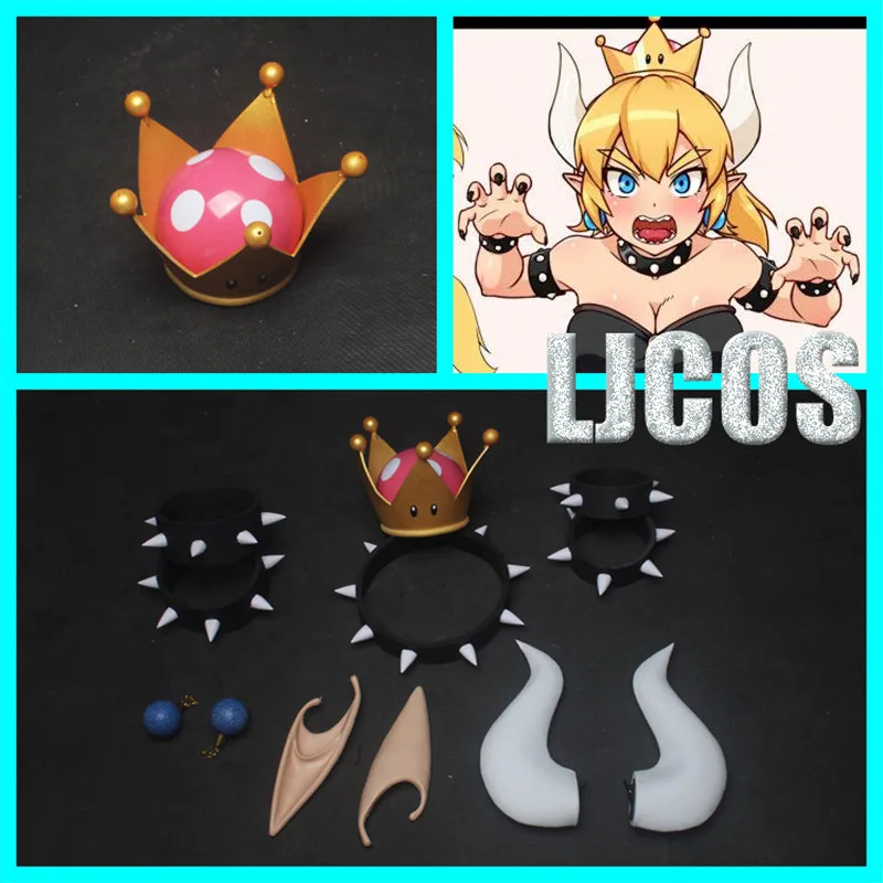 Новый Bowsette принцессы Bowser персик Косплэй Корона опора для волос аксессуары