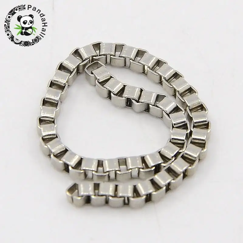 304 Stainless Steel Venetian Chains Jewelry Findings for DIY Stainless Steel Color, 2x2mm,10m
304 Stainless Steel Venetian Chains Jewelry Findings for DIY Stainless Steel Color, 2x2mm,10m