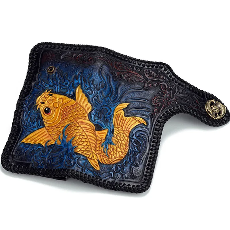 Superior Quality Handmade Knitting Men Genuine Leather Card Holder Carp Wallets Purses Clutch Vegetable Tanned Leather Wallet
Superior Quality Handmade Knitting Men Genuine Leather Card Holder Carp Wallets Purses Clutch Vegetable Tanned Leather Wallet