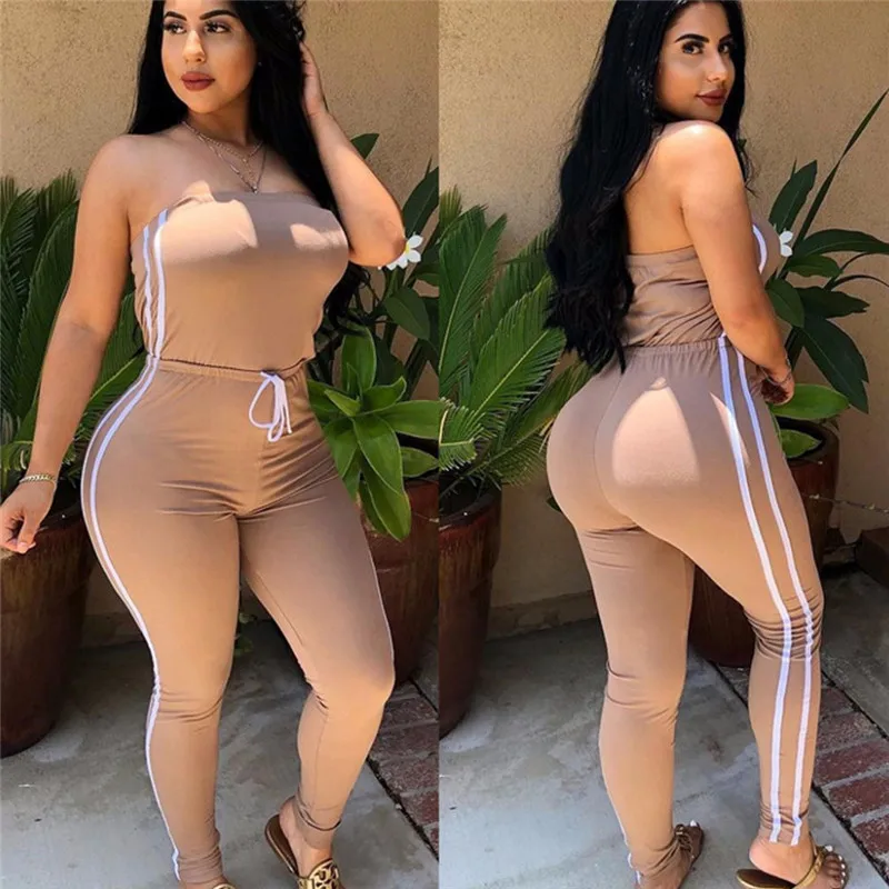 Women Strapless Stripe Fitness JumpsuitsLadies Summer Romper Summer Sexy Club Holiday Casual Long Jumpsuit Trousers
Women Strapless Stripe Fitness JumpsuitsLadies Summer Romper Summer Sexy Club Holiday Casual Long Jumpsuit Trousers