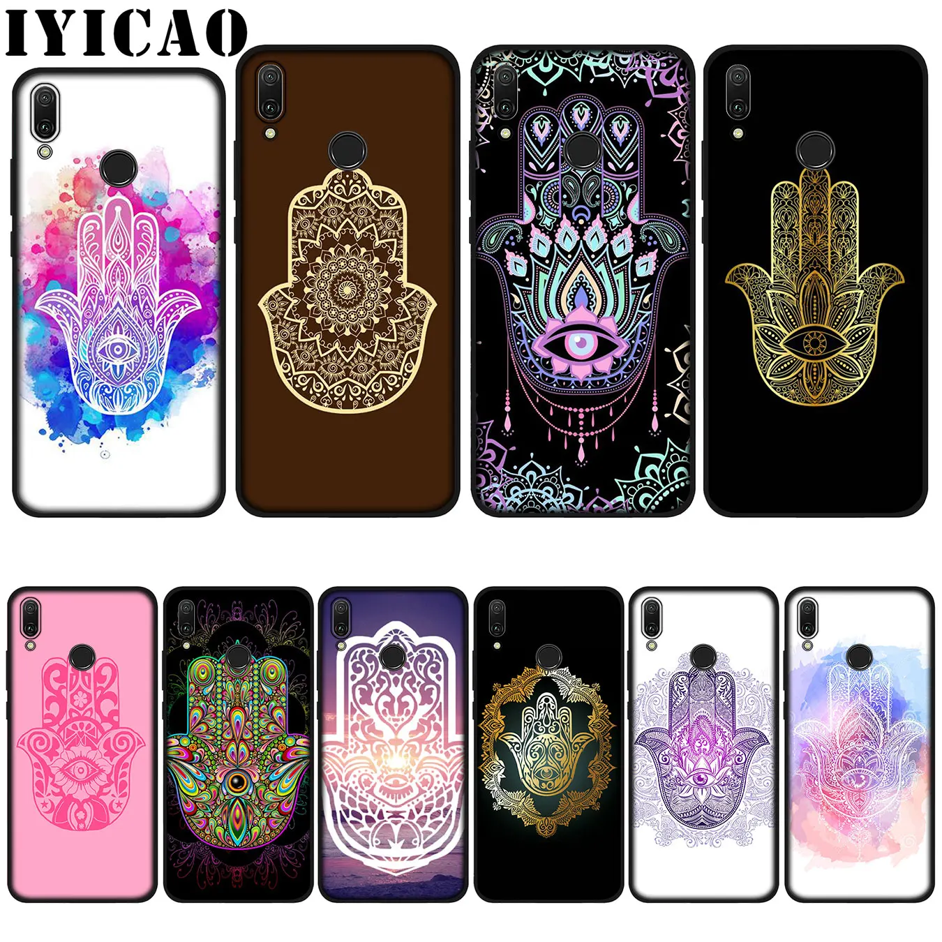 Мягкий чехол IYICAO Hamsa Hand of Fatima Shining для Huawei P20 Pro P10 P8 P9 P30 Lite Mini 2017 P Smart 2019|Бамперы| |