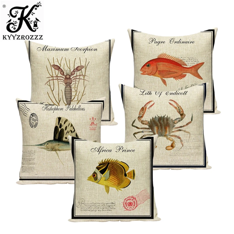 Decorative pillows case Cute Fish Crab Pattern Cushion Covers for Linen sofa Home Decorating custom Art Car Seat Accessories
Decorative pillows case Cute Fish Crab Pattern Cushion Covers for Linen sofa Home Decorating custom Art Car Seat Accessories