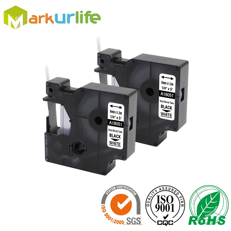 2PCS label Tapes Compatible for DYMO Heat Shrink Tube 18051 Industrial Black on White 6mm*1.5m for DYMO Industrial Label Printer
2PCS label Tapes Compatible for DYMO Heat Shrink Tube 18051 Industrial Black on White 6mm*1.5m for DYMO Industrial Label Printer