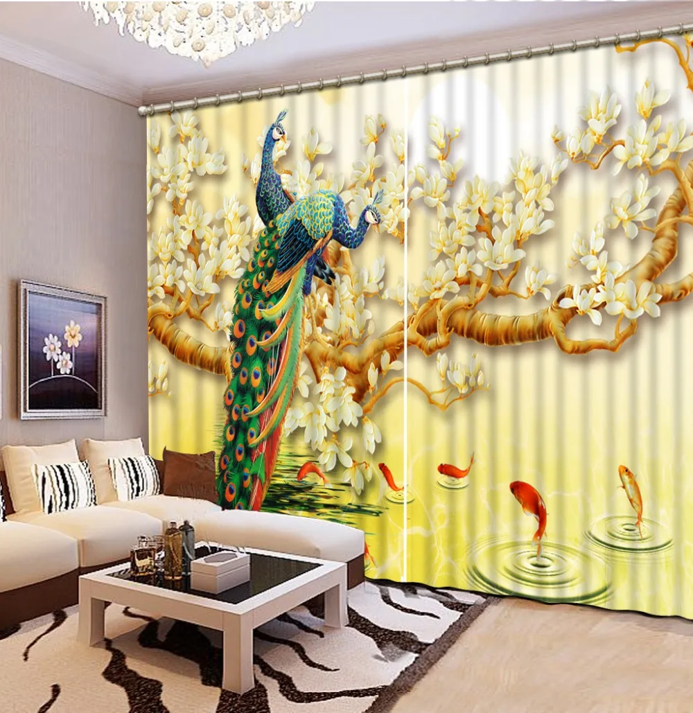 Luxury Blackout 3D Curtains For Living room Bedding room Office peacock curtains
Luxury Blackout 3D Curtains For Living room Bedding room Office peacock curtains