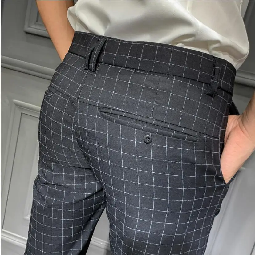 2019 Men Dress Pant Plaid Business Casual Slim fit Ankle Length Pantalon Classic Vintage Check Suit Trousers Wedding 28-34
2019 Men Dress Pant Plaid Business Casual Slim fit Ankle Length Pantalon Classic Vintage Check Suit Trousers Wedding 28-34