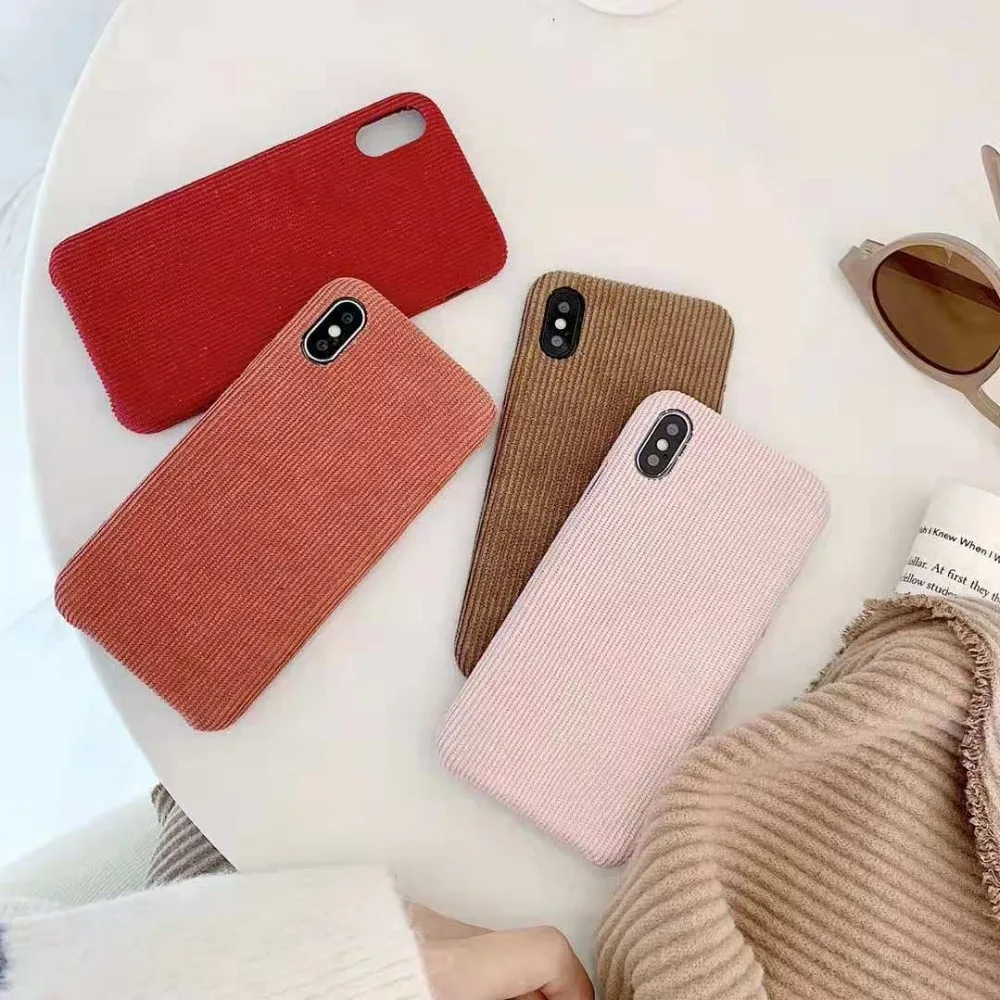 Вельветовый мягкий тёплый чехол с тканевой текстурой для iphone 7 Ультратонкий ТПУ