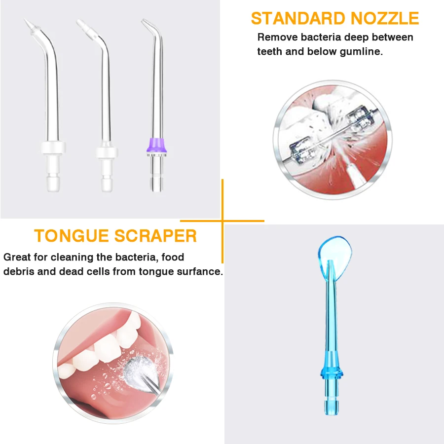 

h2ofloss portable oral irrigator usb rechargeable water flosser Dental Water Jet 300ML Water Tank Waterproof Teeth Cleaner