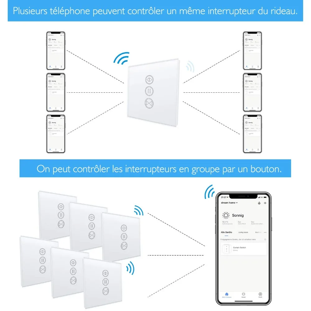 Умный переключатель для штор с голосовым управлением и поддержкой Wi-Fi