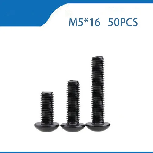 Free Shipping 50pcs M5x16 mm M5*16 mm yuan cup Half round pan head black grade 10.9 carbon Steel Hex Socket Head Cap Screw
Free Shipping 50pcs M5x16 mm M5*16 mm yuan cup Half round pan head black grade 10.9 carbon Steel Hex Socket Head Cap Screw