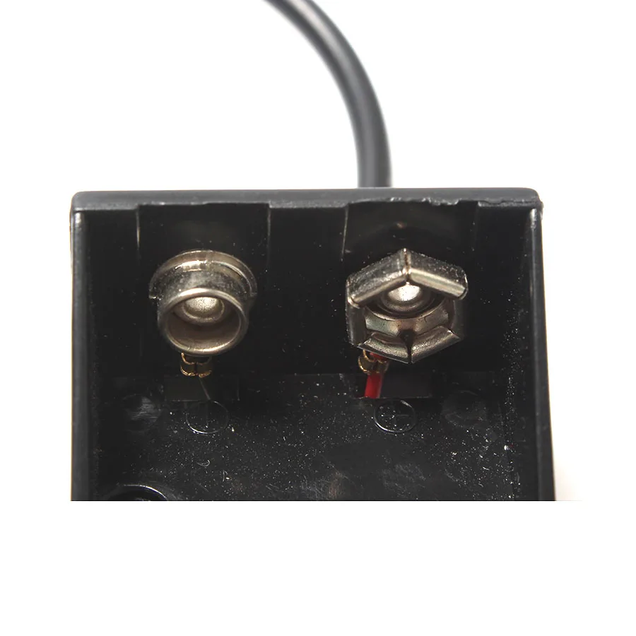 Wholesale 100PCS/lot 9V Clip Battery Holder 53.69*29.85*18.83mm Socket Battery Storage Box With DC Plug For Extern Battery
Wholesale 100PCS/lot 9V Clip Battery Holder 53.69*29.85*18.83mm Socket Battery Storage Box With DC Plug For Extern Battery