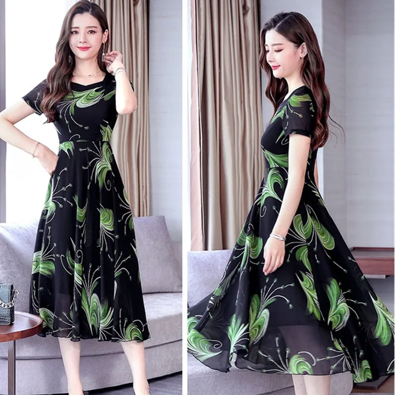 UHYTGF New printed summer dress women fashion chiffon Large swing Long dress Elegant Lady plus size dress vestidos de festa 1406
UHYTGF New printed summer dress women fashion chiffon Large swing Long dress Elegant Lady plus size dress vestidos de festa 1406