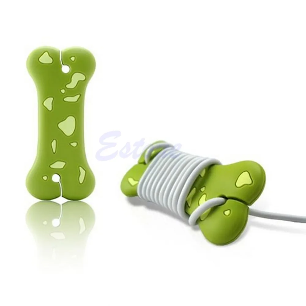 1PC Cute Cartoon Dog Bone Cord Cable Wrap Manage Headphone Earphone Winder Organizer Protector Holder | Электроника