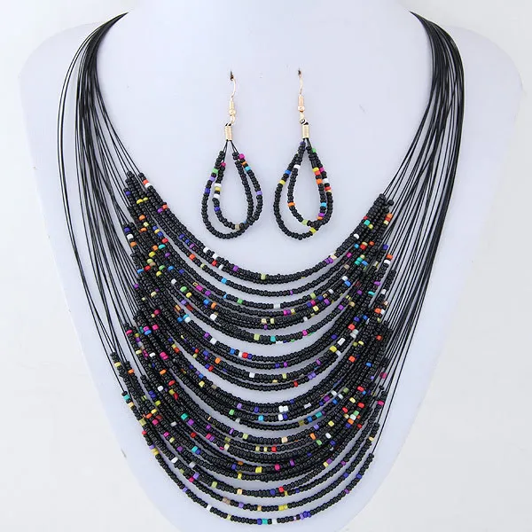European And American Fashion Baitao Bohemian Famous Mizhu Multi-layer Necklace Earrings Suit Beach Wind Summer Color
European And American Fashion Baitao Bohemian Famous Mizhu Multi-layer Necklace Earrings Suit Beach Wind Summer Color