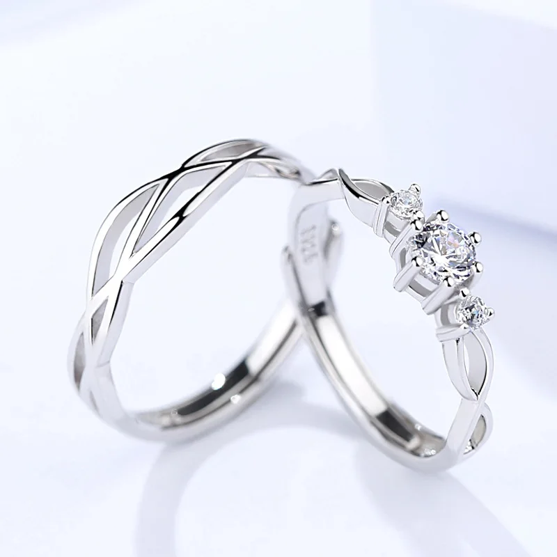 1pair pure 925 Sterling Silver Open Rings For Women Men Adjustable couple rings for lovers bague femme couple rings engament
1pair pure 925 Sterling Silver Open Rings For Women Men Adjustable couple rings for lovers bague femme couple rings engament