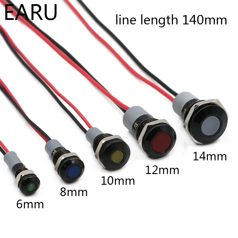 Flat Head Black Body Waterproof IP67 Metal LED Warning Indicator Light Signal Lamp Pilot Wire 3V 5V 12V 24V 110V 220V Red Blue
Flat Head Black Body Waterproof IP67 Metal LED Warning Indicator Light Signal Lamp Pilot Wire 3V 5V 12V 24V 110V 220V Red Blue