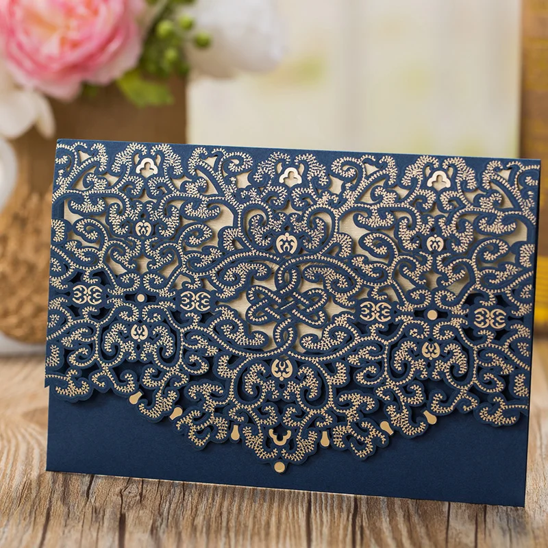 50pcs Blue Laser Cut Luxury Flora Wedding Invitation Card Elegant Lace Favor with Envelopes Birthday Wedding Party Decoration
50pcs Blue Laser Cut Luxury Flora Wedding Invitation Card Elegant Lace Favor with Envelopes Birthday Wedding Party Decoration
