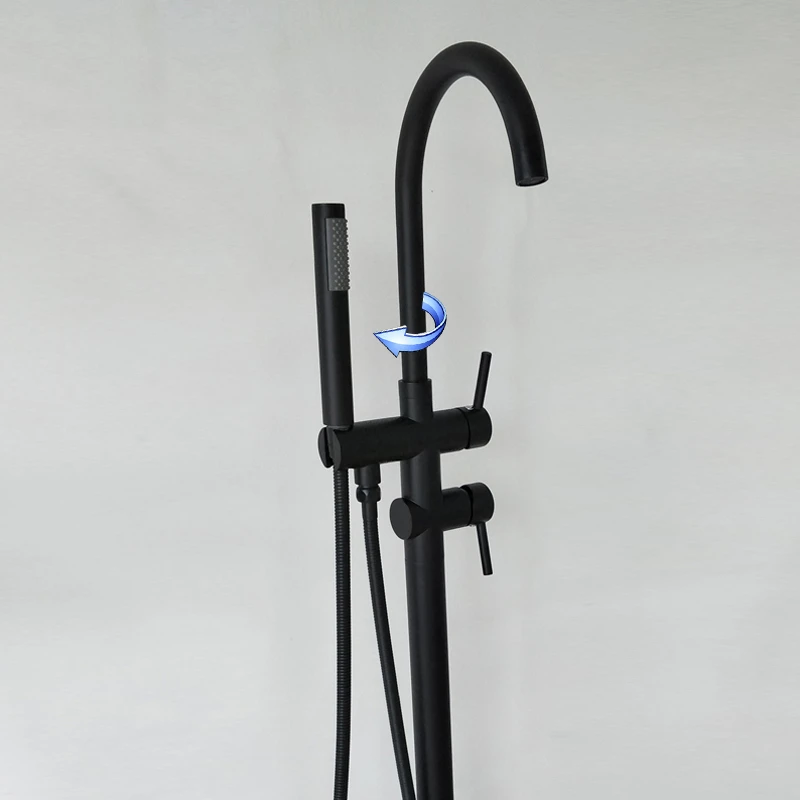 Vertical Barrel Shower Royal Bath Tub Side Faucet Set Solid Brass Black Floor Type Standing Bathtub Faucet Hot And Cold Water
Vertical Barrel Shower Royal Bath Tub Side Faucet Set Solid Brass Black Floor Type Standing Bathtub Faucet Hot And Cold Water