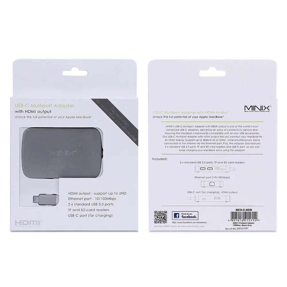 MINIX NEO C XGR HDMI-compatible Output Multiport Adapter Type C Hub With Power Delivery For Charging USB-C
MINIX NEO C XGR HDMI-compatible Output Multiport Adapter Type C Hub With Power Delivery For Charging USB-C