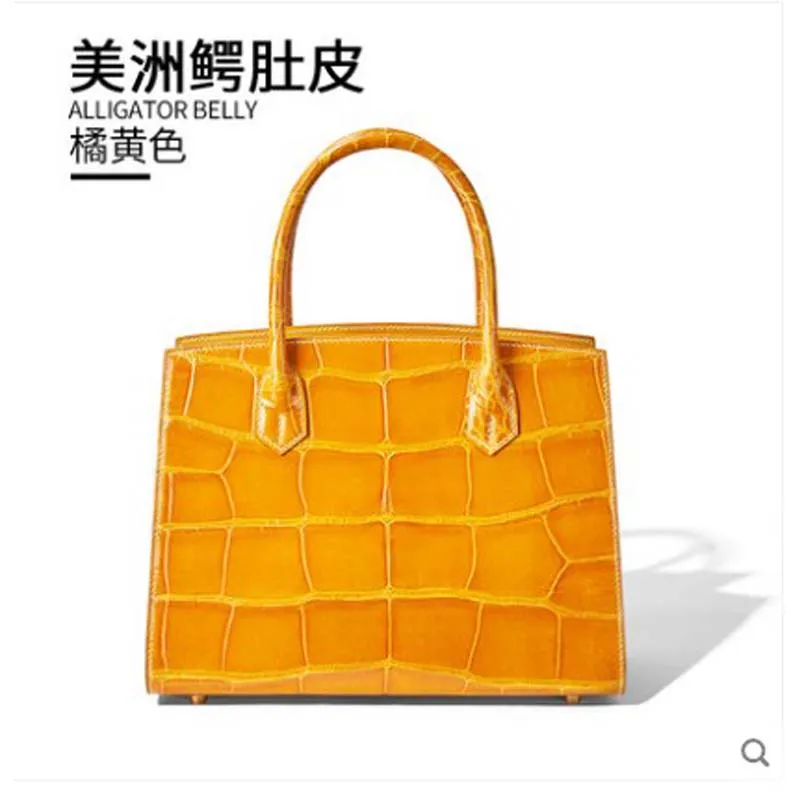 

gete Crocodile skin lady bag 2019 new hand handbag alligator belly killer bag large capacity lady bag