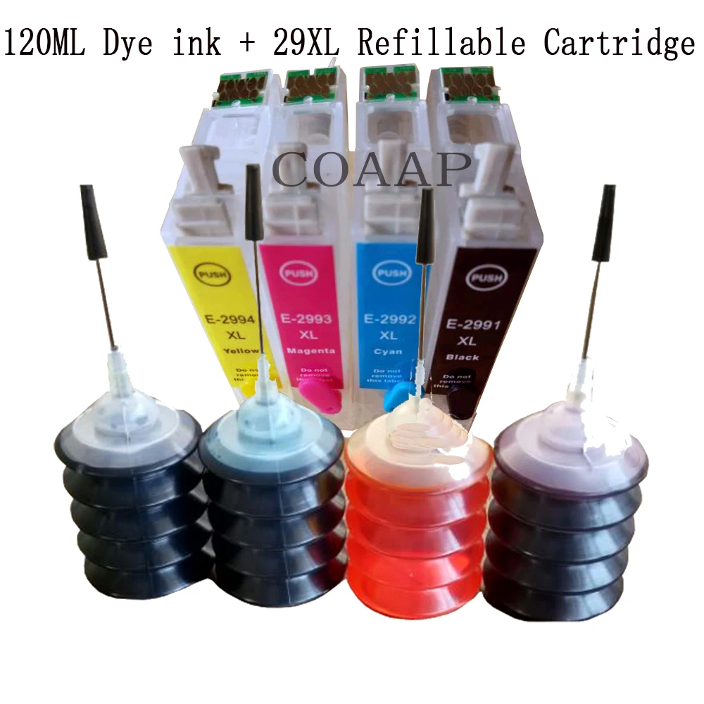 4pcs 29 XL Refillable Empty ink cartridge for EPSON XP235 XP335 XP432 XP435 XP332 XP442 XP342 XP345 XP247 XP245 Printer
4pcs 29 XL Refillable Empty ink cartridge for EPSON XP235 XP335 XP432 XP435 XP332 XP442 XP342 XP345 XP247 XP245 Printer