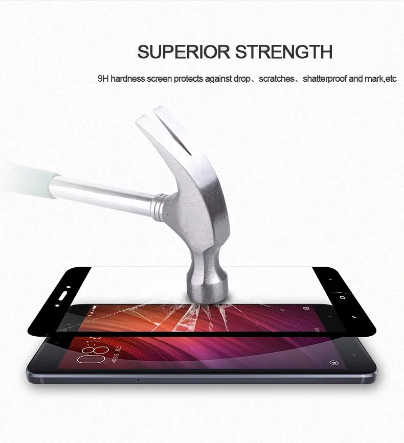 Wangcangli For Xiaomi Redmi 4X Tempered Glass 3D Full Cover Screen Protector Protective Toughened Film | Мобильные телефоны и