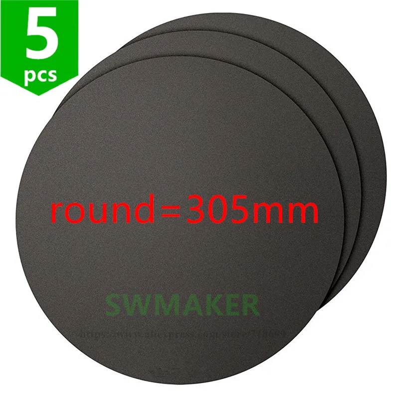 5pcs * Kossel round 305mm avaible printing surface sheet 3D Printing Build Surface, 305mm Diameter Round, Black color
5pcs * Kossel round 305mm avaible printing surface sheet 3D Printing Build Surface, 305mm Diameter Round, Black color