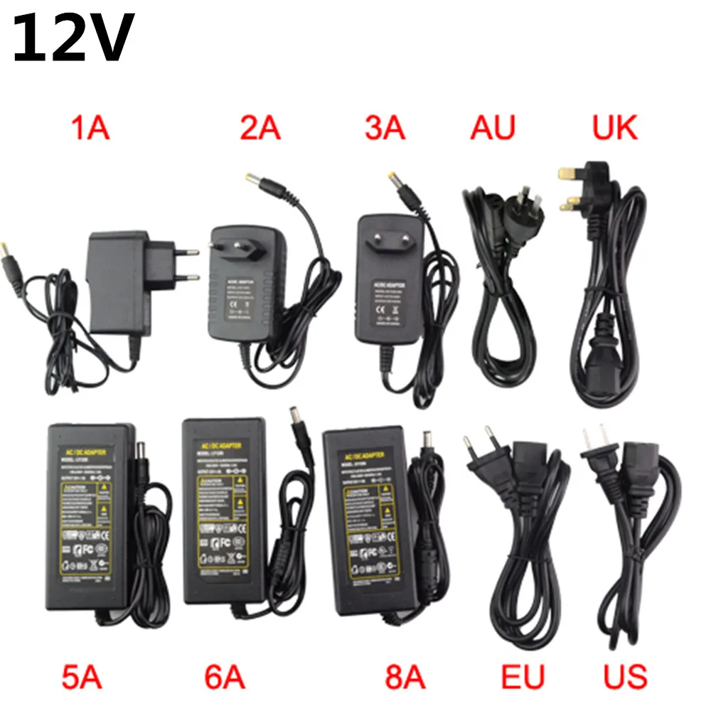 2A 3A 5A 6A 8A Led Power Supply Adapter 110V 220V to DC 12V Led Driver For 5050 3528 3014 5630 LED Strip EU UK AU US Plug Socket
2A 3A 5A 6A 8A Led Power Supply Adapter 110V 220V to DC 12V Led Driver For 5050 3528 3014 5630 LED Strip EU UK AU US Plug Socket
