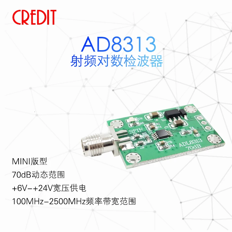 AD8313 модуль многоступенчатой демодуляции логарифмический усилитель 0,1 GHz-2,5 GHz RF Log Detector
AD8313 модуль многоступенчатой демодуляции логарифмический усилитель 0,1 GHz-2,5 GHz RF Log Detector