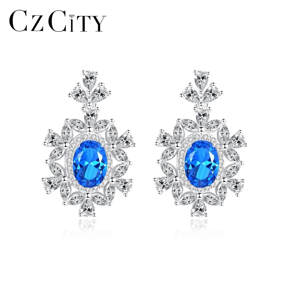 CZCITY Luxury High Quality Big Sapphire Brilliant Drop Earring for Women 2 Colors Oval Topaz Wedding Earrings Silver 925 Jewelry
CZCITY Luxury High Quality Big Sapphire Brilliant Drop Earring for Women 2 Colors Oval Topaz Wedding Earrings Silver 925 Jewelry