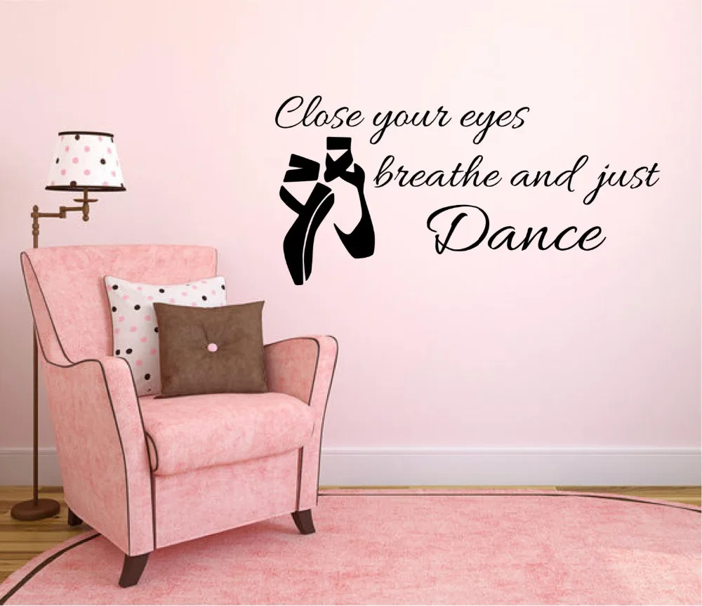 Ballet Shoes Wall Decal Quotes Close Your Eyes Breathe And Just Dance Wall Stickers For Kids Rooms Girls Vinyl Art Mural SYY998
Ballet Shoes Wall Decal Quotes Close Your Eyes Breathe And Just Dance Wall Stickers For Kids Rooms Girls Vinyl Art Mural SYY998