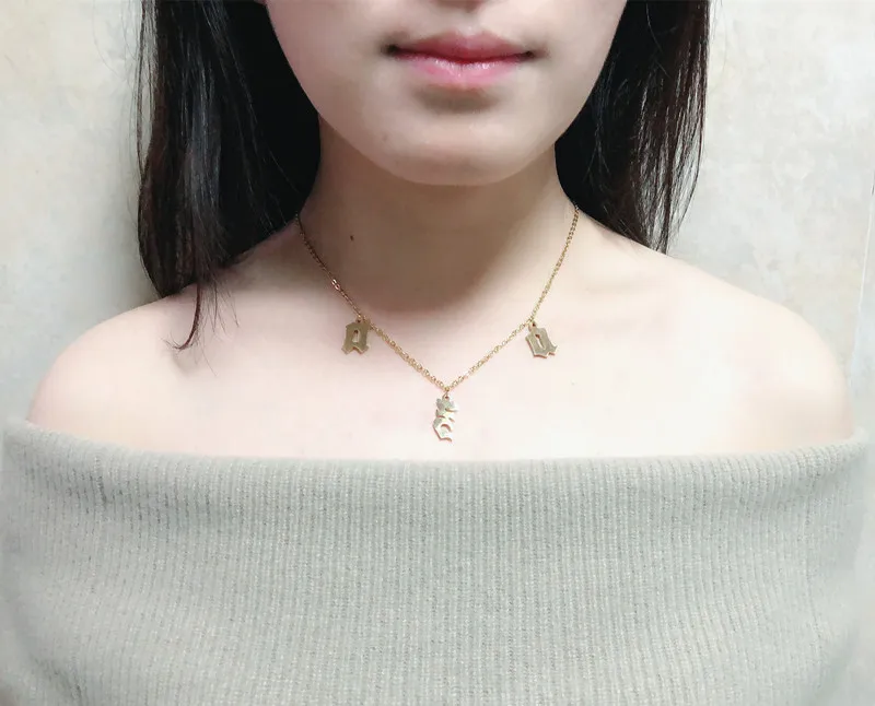Old English Name Necklace Gothic Choker Beauty Custom Vintage Font Personalized Tiny Letter Pendant Necklaces
Old English Name Necklace Gothic Choker Beauty Custom Vintage Font Personalized Tiny Letter Pendant Necklaces