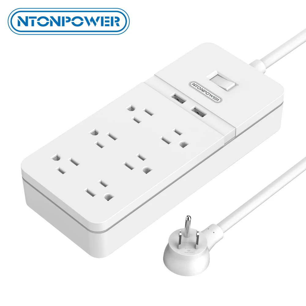 NTONPOWER USB Power Strip Extension Socket Surge Protector 6 AC 2 USB Port with Overload Switch US Flat Plug 1.5M Power Cord
NTONPOWER USB Power Strip Extension Socket Surge Protector 6 AC 2 USB Port with Overload Switch US Flat Plug 1.5M Power Cord