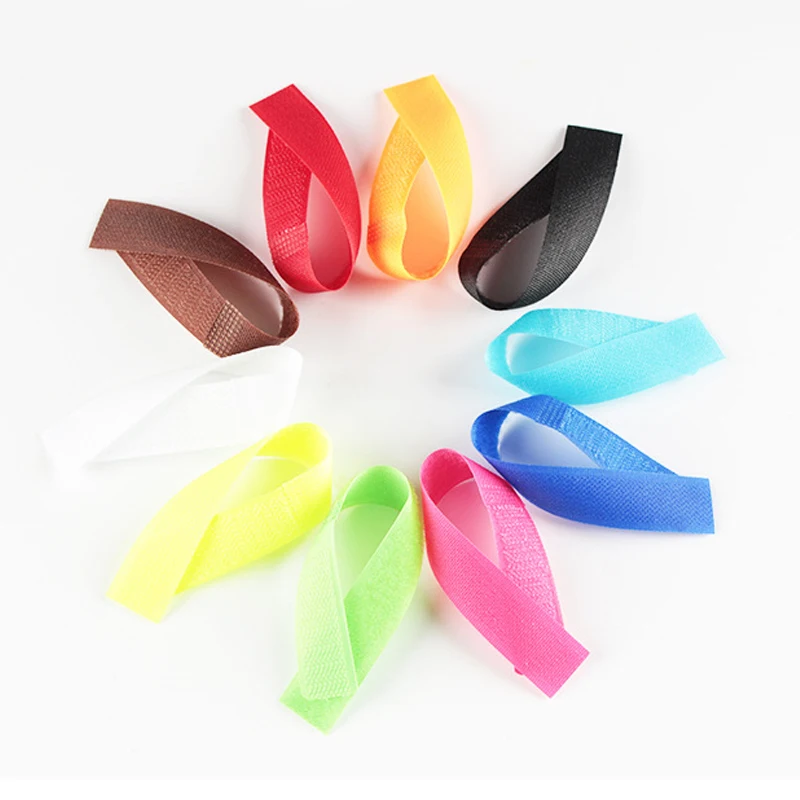 500pcs/10packs coloful magic tape nylon cable ties hook loop strap adhesive fastener strip wire sewing | Электроника