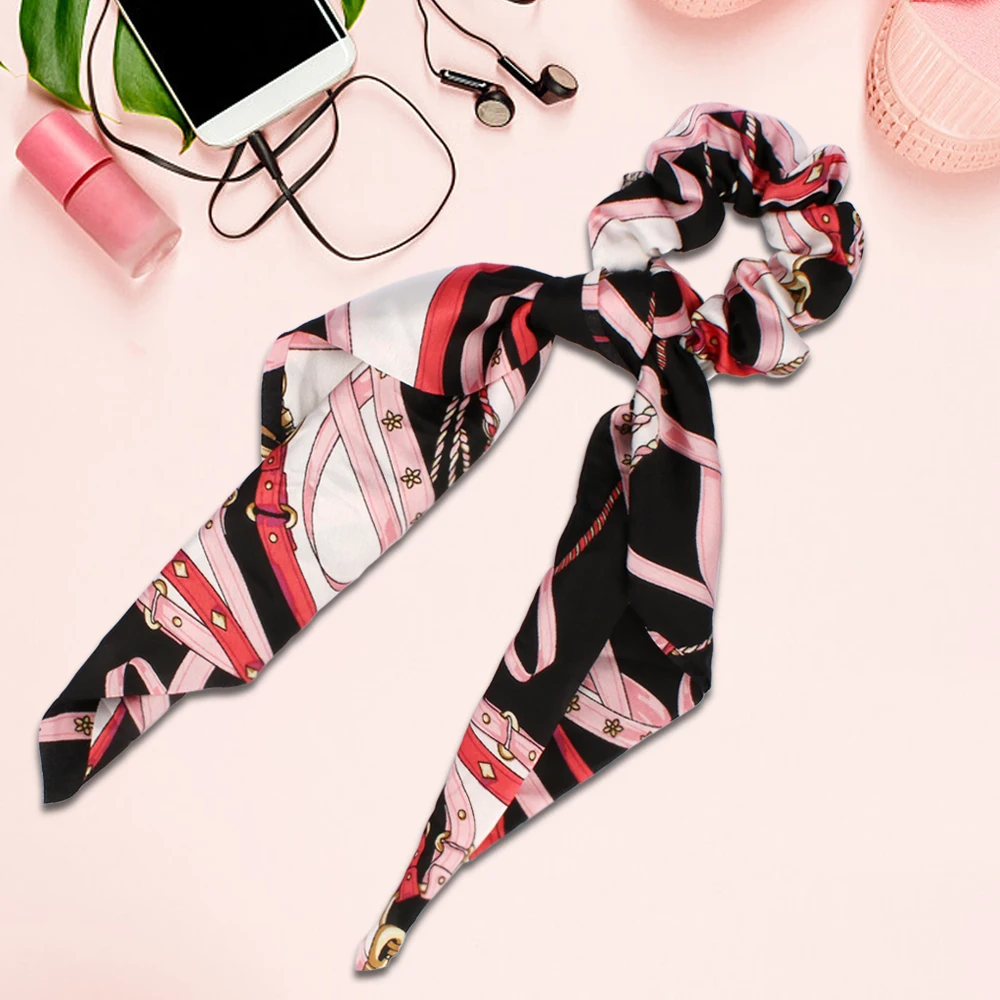 Hair Scrunchies Silk Elastic Bands Scarf Ponytail Holder Scrunchy Ties Vintage Accessories for Women Girls | Аксессуары для одежды
